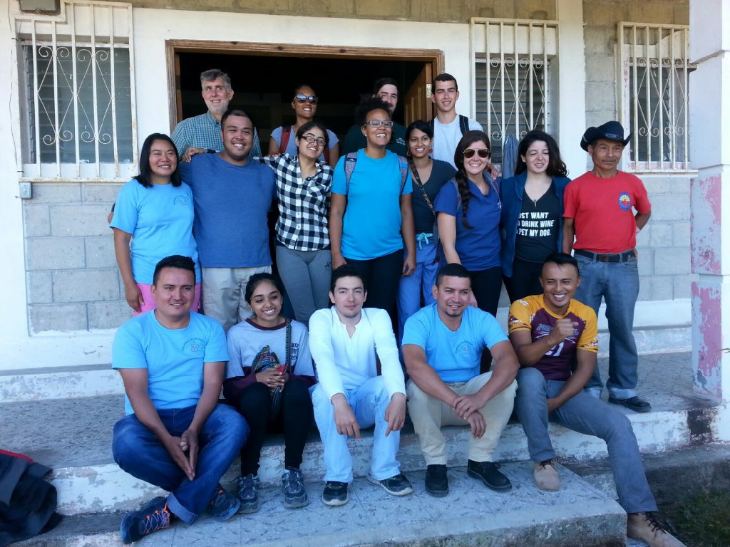 The Honduras SAGE team (Students And Global Community Engagement) at their clinic in Pinares.