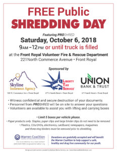 FREE Public Shredding Day @ Front Royal Volunteer Fire & Rescue Department