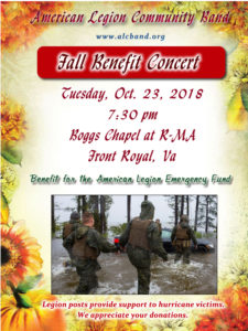 Fall Benefit Concert by the American Legion Community Band @ Boggs Chapel at R-MA