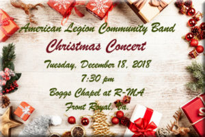 American Legion Community Band Christmas Concert @ Boggs Chapel at R-MA