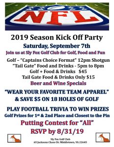 2019 NFL Kick Off Party @ Sly Fox Golf Club