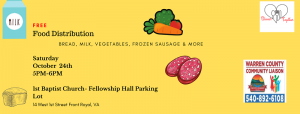 Free Community Food Distribution @ Baptist Church's Fellowship Hall Parking Lot