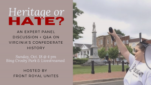 Heritage or Hate? A Confederate History Teach-In @ Bing Crosby Park: Pavilion 1