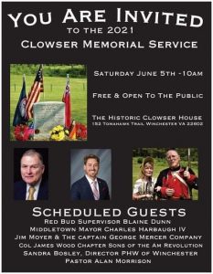Clowser Memorial Service @ The Historic Clowser House