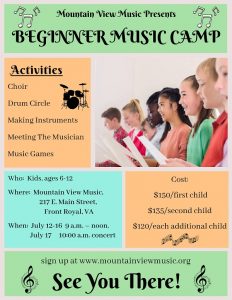 Beginner Music Camp @ Mountain View Music