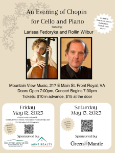 An Evening of Chopin for Cello and Piano @ Mountain View Music